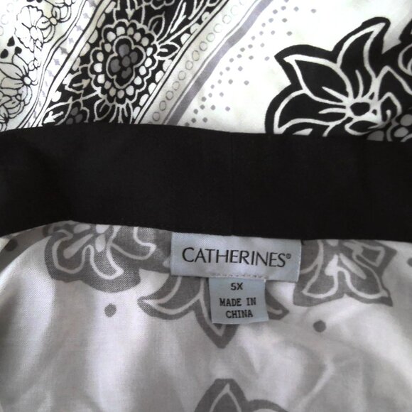 New Catherines Kimono Paisley Floral Black & White 3/4 Sleeve NWT Plus Sz 5X - Picture 3 of 7